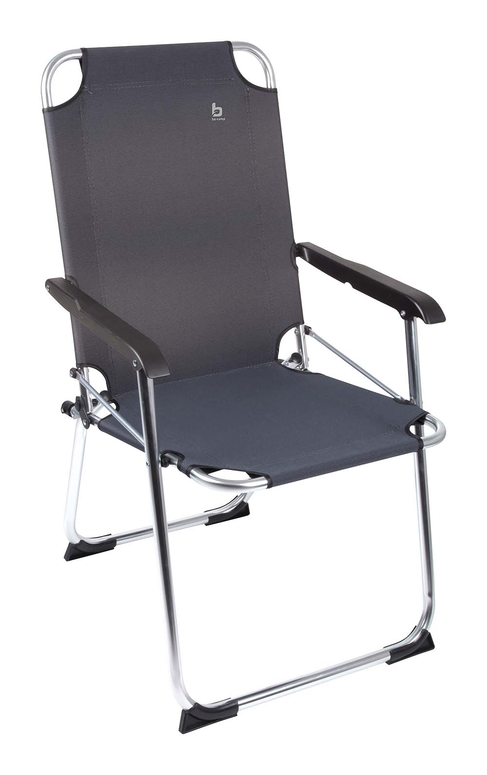 1211937 "A very compact folding chair. A chair where design, comfort and functionality is combined. Equipped with a strong 600 denier nylon fabric and a lightweight aluminium frame. The chair also has extra stabilizers and a 'safety lock' against undesired folding. Compact to carry (folded LxWxH): 64x55x7 centimetres. Seat height: 40 centimetres. Seat depth: 43 centimetres. Seat width: 44 centimetres. Maximum load bearing capacity: 100 kilogram."