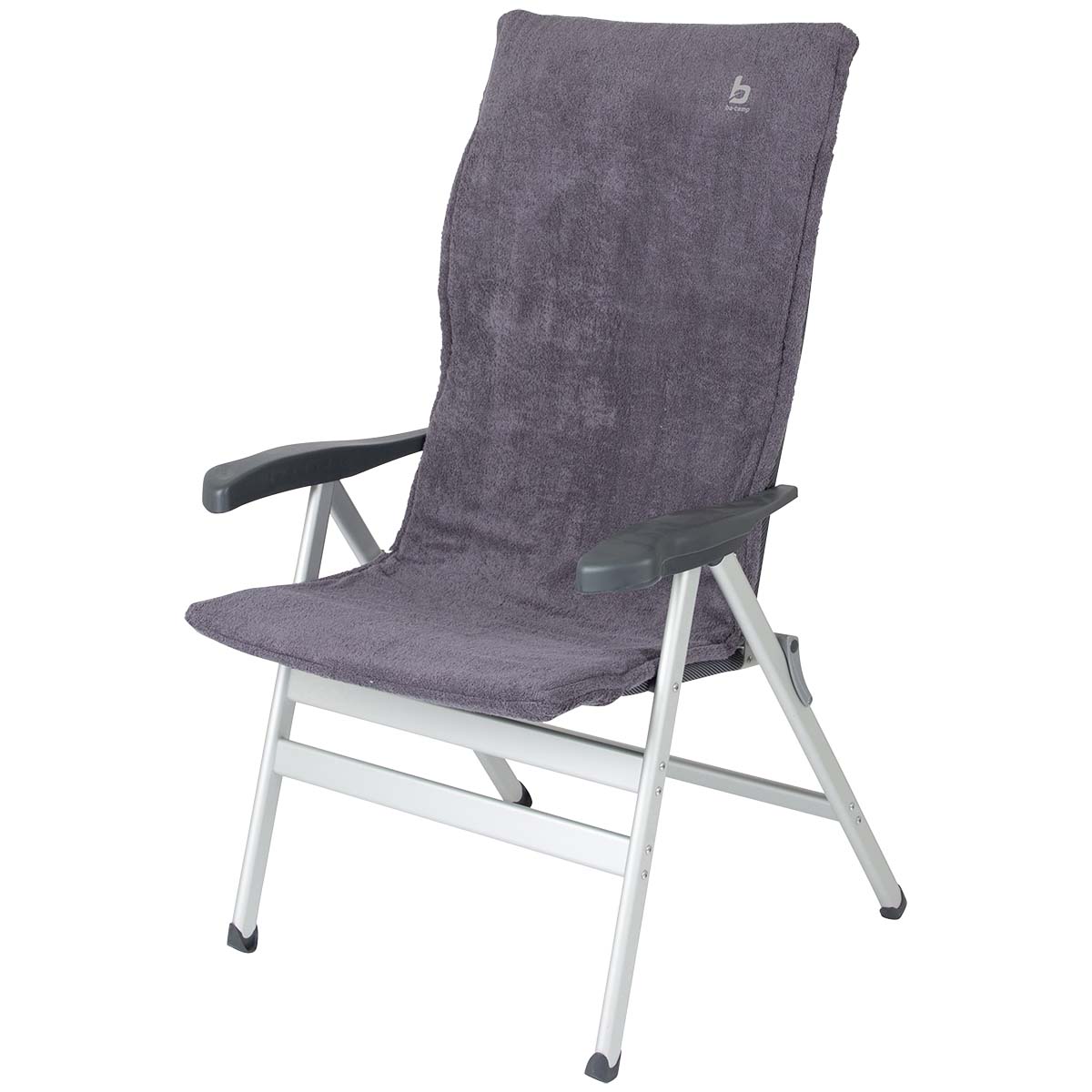 1849297 Een extra zachte stoelhoes voor (kampeer)stoelen. Deze universele hoes zorgt voor optimaal zitcomfort en biedt bescherming aan de stoel. Extra comfortabel door het gepolsterde badstof. De stoelhoes is universeel toepasbaar.