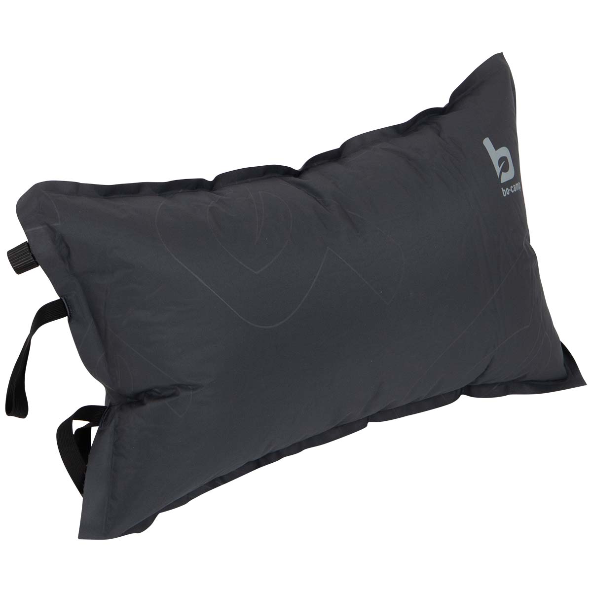 3400004 A comfortable self-inflating pillow. A durable pillow that is made from soft and high quality 75D Soft Touch polyester. Equipped with a brass valve. Can be rolled up compactly to carry.