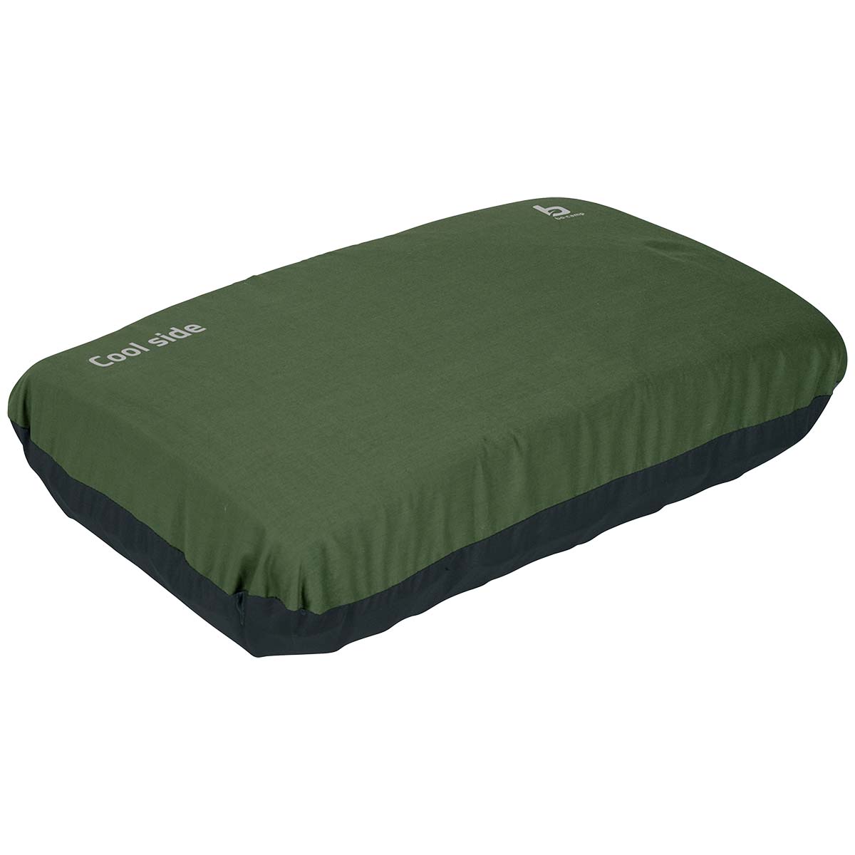 3506640 "A comfortable pillow. Adjusts to the ergonomics of the user. A 'cool side' with polyester cotton and a 'warm side' with soft polyester. Both sides of the pillow can therefore be used. Different comfort on top and bottom. The hardness and height of the air cushion are adjustable with air."