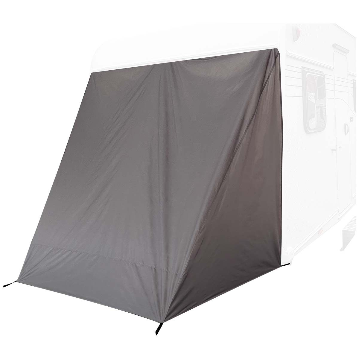 4117729 Een erg handige bagage luifel voor aan een caravan. Gemaakt van stevig 150D Oxford Polyester, biedt deze tent uitstekende bescherming tegen UV-straling en is waterdicht. Perfect voor het veilig opbergen van je fiets, meubels of andere bagage, bevestig je de tent eenvoudig aan de achterkant van je caravan. Dankzij de uitneembare PE vloerbedekking blijft alles droog en schoon. Opzetten gaat erg gemakkelijk: trek de pees door de rail en zet de elastieken vast. Ideaal voor elke kampeerder. Inclusief haringen en een handige opbergtas.