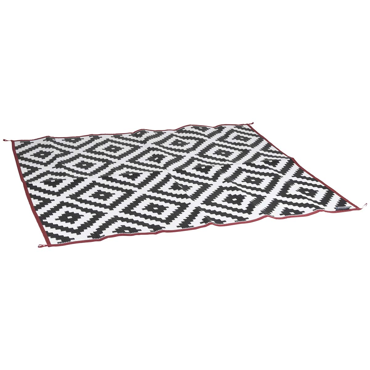 4271025 A very stylish carpet. Decorated on 2 sides, whereby this cloth can be used on both sides. The carpet is waterproof and mold resistant, therefore ideal as a picnic blanket, in the (front) tent, under the porch, on the beach, in the garden or in the park. Made from high quality and lightweight 100% polypropylene 380 gr/m². This carpet has an extended lifespan due to the UV treatment. Comes in a handy carry bag.