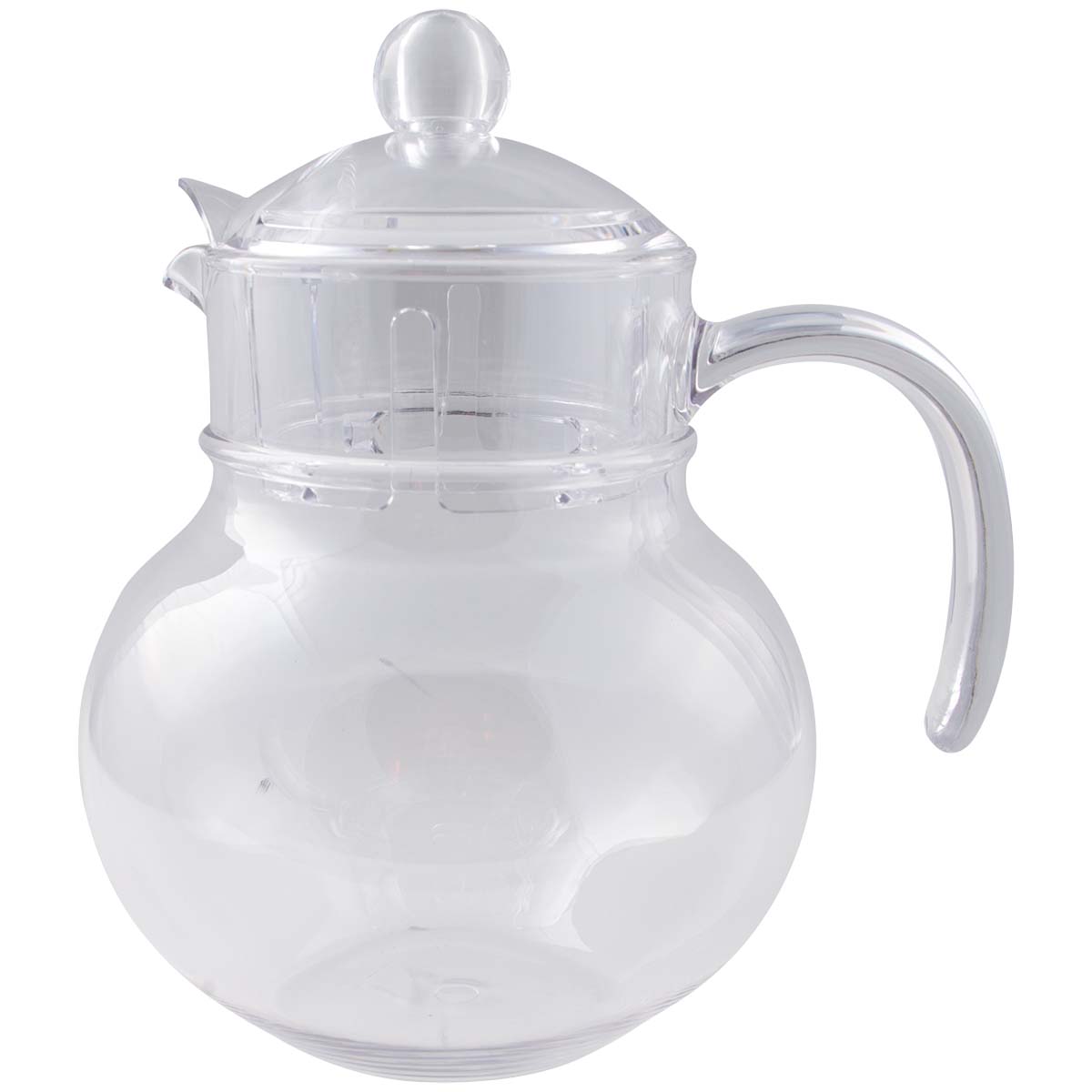 6101390 A very strong and virtually unbreakable teapot. Made of 100% polycarbonate. The teapot is very lightweight and the handle does not get hot. The teapot also pours without dripping.
