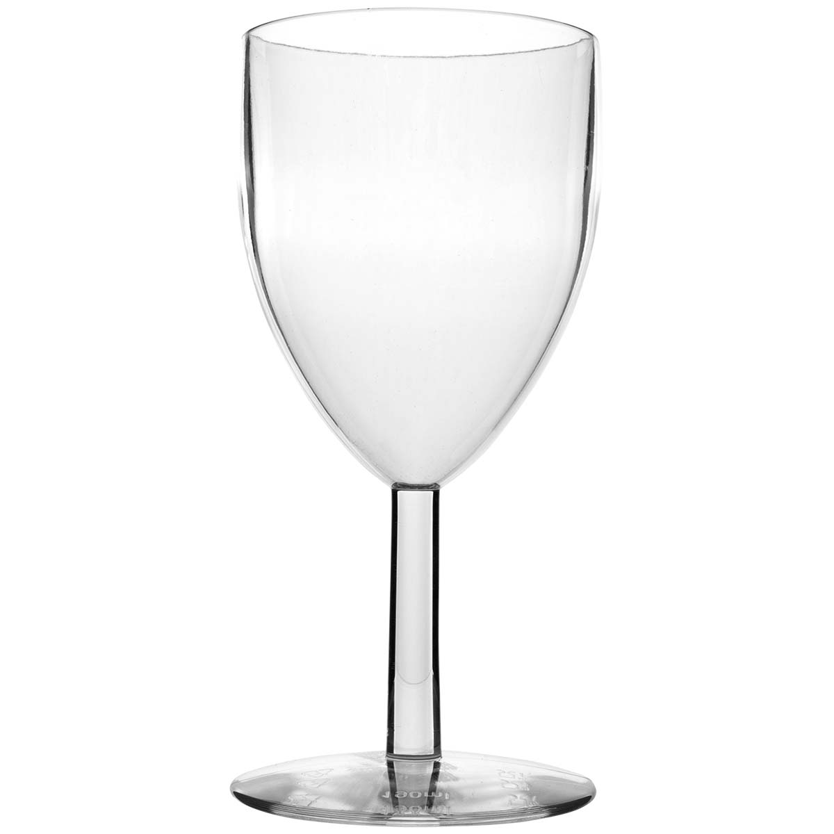 6101493 Een extra stevig wijnglas. Gemaakt van 100% polycarbonaat. Hierdoor is het glas vrijwel onbreekbaar, lichtgewicht en kraswerend. Ook is dit glas vaatwasmachinebestendig.