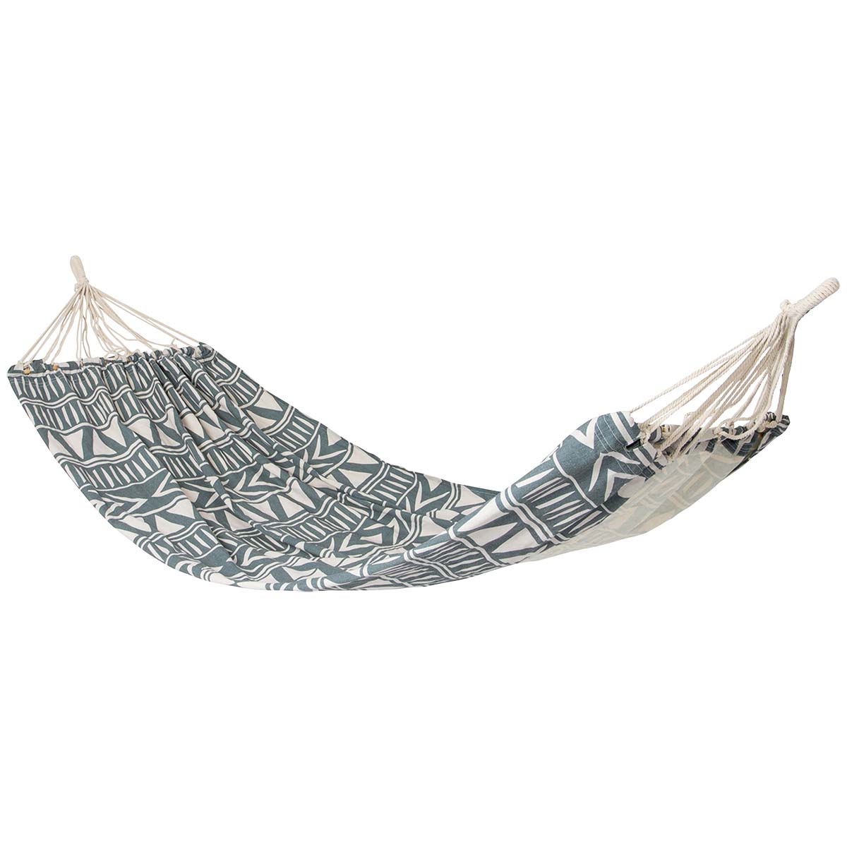 7100375 A cheerful printed and very sturdy hammock. The use of sturdy cotton/polyester allows you to relax in this hammock.  Take the hammock with you on vacation or hang in the garden or balcony. The maximum load is 200 kilograms.